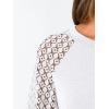 imageAUTOMET Womens Business Casual Dressy Tops Long Sleeve Lace Blouses Fall Fashion Outfits Shirts 2025 Crewneck Loose ClothesWhite