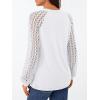 imageAUTOMET Womens Business Casual Dressy Tops Long Sleeve Lace Blouses Fall Fashion Outfits Shirts 2025 Crewneck Loose ClothesWhite