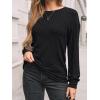 imageAUTOMET Womens Dropped Shoulder Long Sleeve Shirt Fall Fashion Tops Tunic Dressy Casual Sweater Clothes Trendy Outfits 2025Black