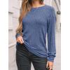 imageAUTOMET Womens Dropped Shoulder Long Sleeve Shirt Fall Fashion Tops Tunic Dressy Casual Sweater Clothes Trendy Outfits 2025Blue