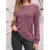 imageAUTOMET Womens Dropped Shoulder Long Sleeve Shirt Fall Fashion Tops Tunic Dressy Casual Sweater Clothes Trendy Outfits 2025Burgundy