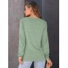 imageAUTOMET Womens Long Sleeve Shirts Fall Solid Color Loose Fit Tunics Tops Oversized Basic Tees Business Casual OutfitsBean Green
