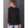 imageAUTOMET Womens Long Sleeve Shirts Fall Solid Color Loose Fit Tunics Tops Oversized Basic Tees Business Casual OutfitsBlack
