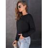 imageAUTOMET Womens Long Sleeve Shirts Fall Solid Color Loose Fit Tunics Tops Oversized Basic Tees Business Casual OutfitsBlack