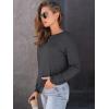 imageAUTOMET Womens Long Sleeve Shirts Fall Solid Color Loose Fit Tunics Tops Oversized Basic Tees Business Casual OutfitsBlack Grey
