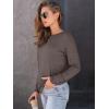 imageAUTOMET Womens Long Sleeve Shirts Fall Solid Color Loose Fit Tunics Tops Oversized Basic Tees Business Casual OutfitsCoffee Gray