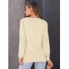 imageAUTOMET Womens Long Sleeve Shirts Fall Solid Color Loose Fit Tunics Tops Oversized Basic Tees Business Casual OutfitsCream