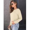 imageAUTOMET Womens Long Sleeve Shirts Fall Solid Color Loose Fit Tunics Tops Oversized Basic Tees Business Casual OutfitsCream