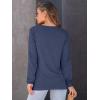 imageAUTOMET Womens Long Sleeve Shirts Fall Solid Color Loose Fit Tunics Tops Oversized Basic Tees Business Casual OutfitsDark Blue