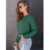 imageAUTOMET Womens Long Sleeve Shirts Fall Solid Color Loose Fit Tunics Tops Oversized Basic Tees Business Casual OutfitsDark Green