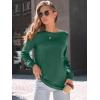 imageAUTOMET Womens Long Sleeve Shirts Fall Solid Color Loose Fit Tunics Tops Oversized Basic Tees Business Casual OutfitsDark Green
