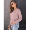 imageAUTOMET Womens Long Sleeve Shirts Fall Solid Color Loose Fit Tunics Tops Oversized Basic Tees Business Casual OutfitsPink