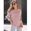 imageAUTOMET Womens Long Sleeve Shirts Fall Solid Color Loose Fit Tunics Tops Oversized Basic Tees Business Casual OutfitsPink