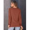 imageAUTOMET Womens Long Sleeve Shirts Fall Solid Color Loose Fit Tunics Tops Oversized Basic Tees Business Casual OutfitsRust