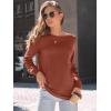 imageAUTOMET Womens Long Sleeve Shirts Fall Solid Color Loose Fit Tunics Tops Oversized Basic Tees Business Casual OutfitsRust