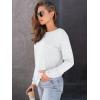 imageAUTOMET Womens Long Sleeve Shirts Fall Solid Color Loose Fit Tunics Tops Oversized Basic Tees Business Casual OutfitsWhite