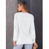 imageAUTOMET Womens Long Sleeve Shirts Fall Solid Color Loose Fit Tunics Tops Oversized Basic Tees Business Casual OutfitsWhite