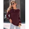 imageAUTOMET Womens Long Sleeve Shirts Fall Solid Color Loose Fit Tunics Tops Oversized Basic Tees Business Casual OutfitsWine Red