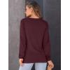 imageAUTOMET Womens Long Sleeve Shirts Fall Solid Color Loose Fit Tunics Tops Oversized Basic Tees Business Casual OutfitsWine Red
