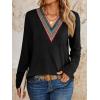 imageAUTOMET Womens Long Sleeve Tops Lace V Neck Shirts Casual Boho Top Fall Fashion Blouses 2025 Trendy Soft Basic ClothesBlack