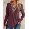 imageAUTOMET Womens Long Sleeve Tops Lace V Neck Shirts Casual Boho Top Fall Fashion Blouses 2025 Trendy Soft Basic ClothesWinered