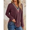 imageAUTOMET Womens Long Sleeve Tops Lace V Neck Shirts Casual Boho Top Fall Fashion Blouses 2025 Trendy Soft Basic ClothesWinered