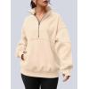 imageAUTOMET Womens Quarter Zip Oversized Sweatshirts Teen Fleece Pullover Hoodies 2025 Mock Neck Sweater Fall Workout JacketApricot
