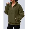 imageAUTOMET Womens Quarter Zip Oversized Sweatshirts Teen Fleece Pullover Hoodies 2025 Mock Neck Sweater Fall Workout JacketArmygreen