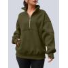 imageAUTOMET Womens Quarter Zip Oversized Sweatshirts Teen Fleece Pullover Hoodies 2025 Mock Neck Sweater Fall Workout JacketArmygreen
