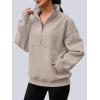 imageAUTOMET Womens Quarter Zip Oversized Sweatshirts Teen Fleece Pullover Hoodies 2025 Mock Neck Sweater Fall Workout JacketBeige