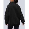 imageAUTOMET Womens Quarter Zip Oversized Sweatshirts Teen Fleece Pullover Hoodies 2025 Mock Neck Sweater Fall Workout JacketBlack