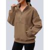 imageAUTOMET Womens Quarter Zip Oversized Sweatshirts Teen Fleece Pullover Hoodies 2025 Mock Neck Sweater Fall Workout JacketCoffee