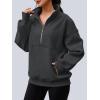 imageAUTOMET Womens Quarter Zip Oversized Sweatshirts Teen Fleece Pullover Hoodies 2025 Mock Neck Sweater Fall Workout JacketDarkgrey