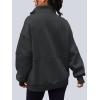 imageAUTOMET Womens Quarter Zip Oversized Sweatshirts Teen Fleece Pullover Hoodies 2025 Mock Neck Sweater Fall Workout JacketDarkgrey