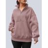 imageAUTOMET Womens Quarter Zip Oversized Sweatshirts Teen Fleece Pullover Hoodies 2025 Mock Neck Sweater Fall Workout JacketDarkpink