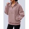 imageAUTOMET Womens Quarter Zip Oversized Sweatshirts Teen Fleece Pullover Hoodies 2025 Mock Neck Sweater Fall Workout JacketDarkpink