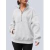 imageAUTOMET Womens Quarter Zip Oversized Sweatshirts Teen Fleece Pullover Hoodies 2025 Mock Neck Sweater Fall Workout JacketGrey