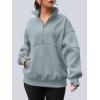 imageAUTOMET Womens Quarter Zip Oversized Sweatshirts Teen Fleece Pullover Hoodies 2025 Mock Neck Sweater Fall Workout JacketGreygreen
