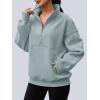 imageAUTOMET Womens Quarter Zip Oversized Sweatshirts Teen Fleece Pullover Hoodies 2025 Mock Neck Sweater Fall Workout JacketGreygreen