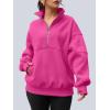 imageAUTOMET Womens Quarter Zip Oversized Sweatshirts Teen Fleece Pullover Hoodies 2025 Mock Neck Sweater Fall Workout JacketHotpink