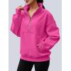 imageAUTOMET Womens Quarter Zip Oversized Sweatshirts Teen Fleece Pullover Hoodies 2025 Mock Neck Sweater Fall Workout JacketHotpink