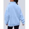 imageAUTOMET Womens Quarter Zip Oversized Sweatshirts Teen Fleece Pullover Hoodies 2025 Mock Neck Sweater Fall Workout JacketLightblue
