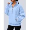 imageAUTOMET Womens Quarter Zip Oversized Sweatshirts Teen Fleece Pullover Hoodies 2025 Mock Neck Sweater Fall Workout JacketLightblue