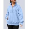 imageAUTOMET Womens Quarter Zip Oversized Sweatshirts Teen Fleece Pullover Hoodies 2025 Mock Neck Sweater Fall Workout JacketLightblue