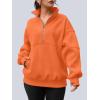 imageAUTOMET Womens Quarter Zip Oversized Sweatshirts Teen Fleece Pullover Hoodies 2025 Mock Neck Sweater Fall Workout JacketOrange