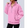 imageAUTOMET Womens Quarter Zip Oversized Sweatshirts Teen Fleece Pullover Hoodies 2025 Mock Neck Sweater Fall Workout JacketPink