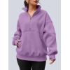imageAUTOMET Womens Quarter Zip Oversized Sweatshirts Teen Fleece Pullover Hoodies 2025 Mock Neck Sweater Fall Workout JacketPurple