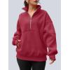 imageAUTOMET Womens Quarter Zip Oversized Sweatshirts Teen Fleece Pullover Hoodies 2025 Mock Neck Sweater Fall Workout JacketRed