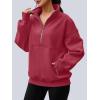 imageAUTOMET Womens Quarter Zip Oversized Sweatshirts Teen Fleece Pullover Hoodies 2025 Mock Neck Sweater Fall Workout JacketRed