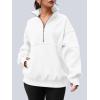 imageAUTOMET Womens Quarter Zip Oversized Sweatshirts Teen Fleece Pullover Hoodies 2025 Mock Neck Sweater Fall Workout JacketWhite